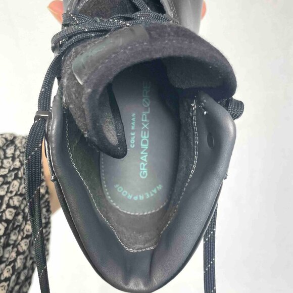 Cole Haan GrandExplore Waterproof Laceup Wedge Boots in Black Womens Size 6B - Picture 11 of 16